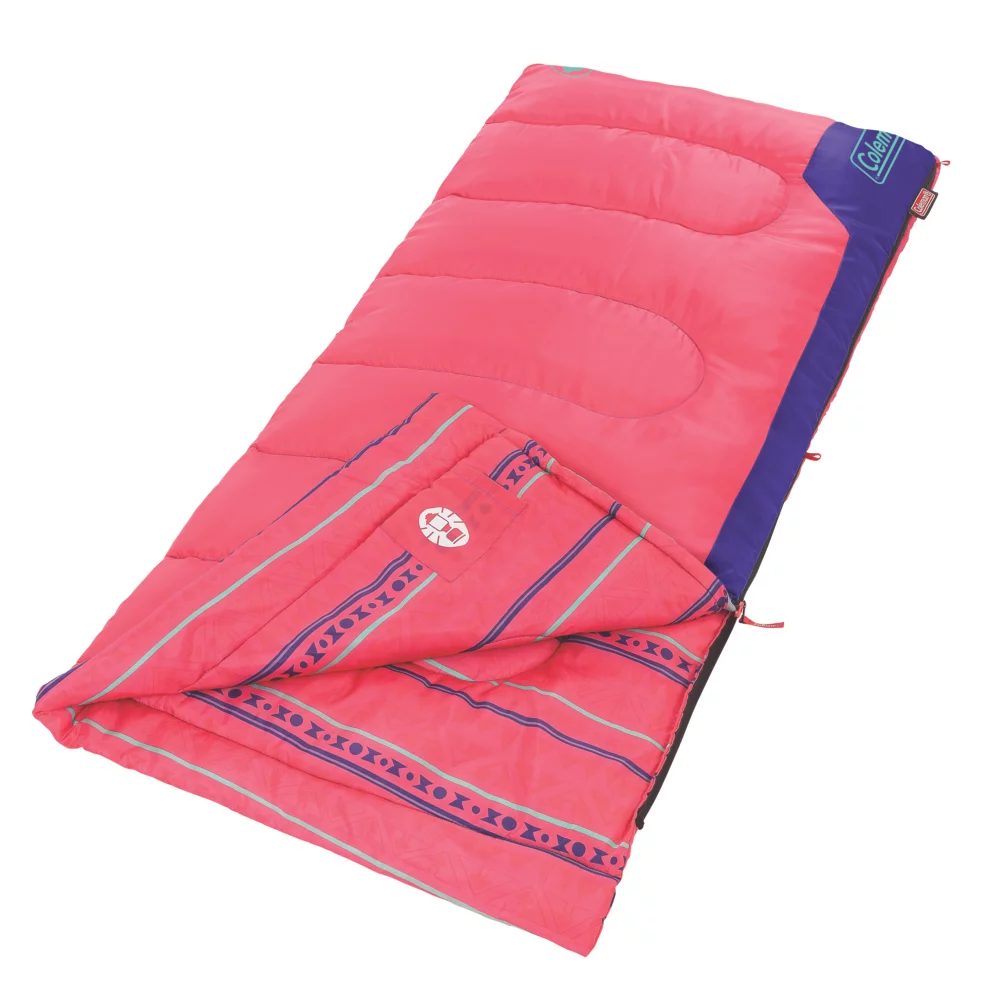 Coleman Kids 50°F Cool-Weather Sleeping Bag, Pink 4 Coleman Kids 50°F Cool-Weather Sleeping Bag, Pink - Image 2