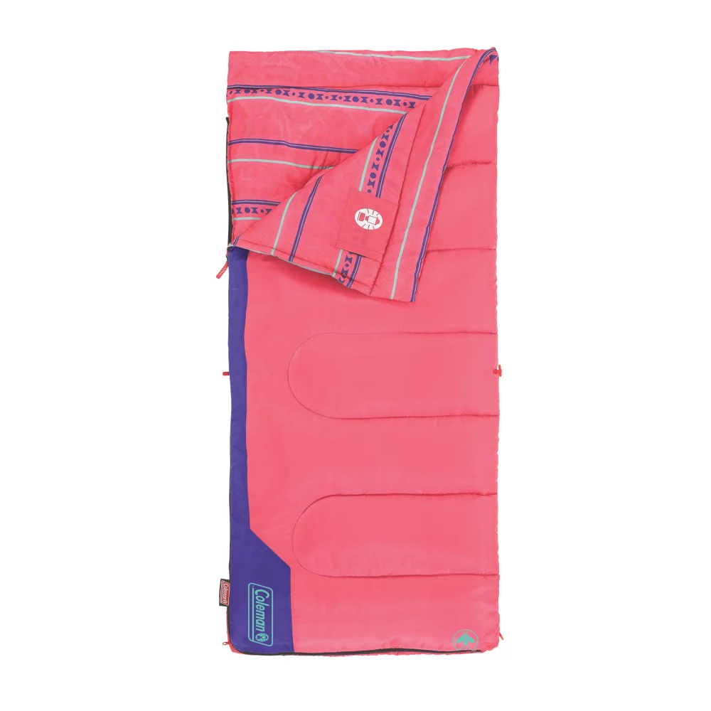 Coleman Kids 50°F Cool-Weather Sleeping Bag, Pink 3 Coleman Kids 50°F Cool-Weather Sleeping Bag, Pink