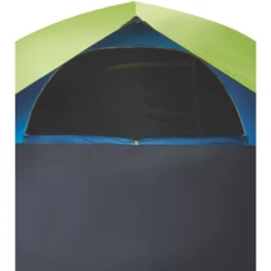 Coleman 4-Person Dark Room Sundome Tent -Coleman 2000032253 coleman dark room tent 4p interior side window unzipped green turquoise detail 1