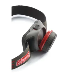 Coleman 300 Lumens LED Headlamp With BatteryGuard™ -Coleman 2000032704 coleman batteryguard headlamp 150M grey black red light off side view profile