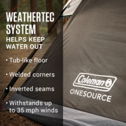 Coleman OneSource™ Rechargeable 4-Person Camping Dome Tent With Airflow System & LED Lighting -Coleman 2000035457 OneSource ATF 6 1