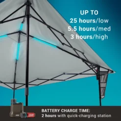 Coleman OneSource™ 10 X 10 Canopy Shelter With LED Lighting & Rechargeable Battery -Coleman 2000035460 OneSource ATF 4 1