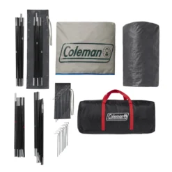 Coleman 4-Person Cabin Tent With Screened Porch, Evergreen -Coleman 2000035607 Coleman 2020 US Overhead 18Stakes