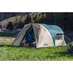 Coleman 6-Person Cabin Tent With Enclosed Weatherproof Screened Porch, Evergreen -Coleman 2019 20Bend20 Coleman 3827 1 White20Rope