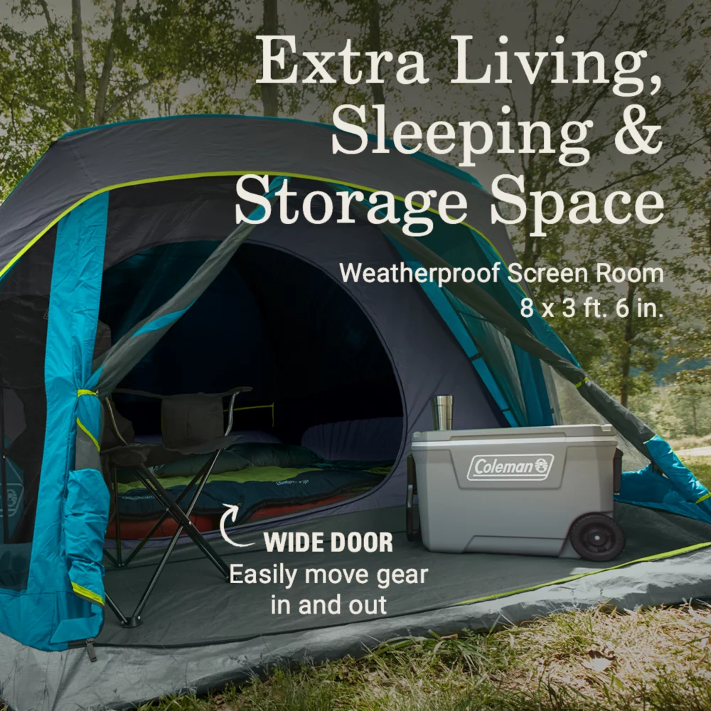 Coleman Skydome™ 4-Person Screen Room Camping Tent With Dark Room™ Technology 6 Coleman Skydome™ 4-Person Screen Room Camping Tent With Dark Room™ Technology - Image 4
