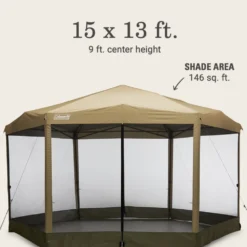 Coleman Back Home™ 15 X 13 Screen Canopy Tent -Coleman 2156412 ShelterBackhome15x13 LightOak ATF7