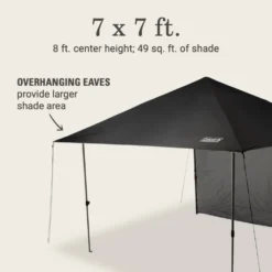 Coleman OASIS™ Lite 7 X 7 Canopy With Sun Wall -Coleman 2156416 OasisLite7x7CanopySunWallBlack ATF5