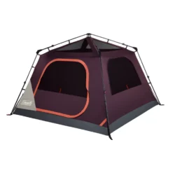 Coleman Skylodge™ 4-Person Instant Camping Tent, Blackberry -Coleman 4P CbnInstnt Blckbrry 2 FrontAngleRight FlyOff