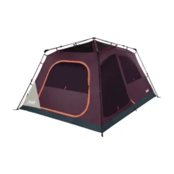 Coleman Skylodge™ 8-Person Instant Camping Tent, Blackberry -Coleman 8P CbnInstntIntrnlScrnRm BB 1 FrontAngleRight FlyOff WindowsUp
