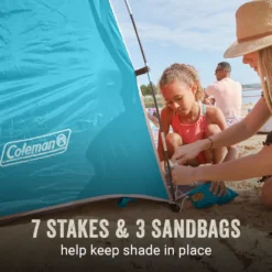 Coleman Skyshade™ Small Compact Beach Shade, Caribbean Sea 13 Coleman Skyshade™ Small Compact Beach Shade, Caribbean Sea -Coleman Coleman 2000037508 Skyshade CaribbeanSea ATF5