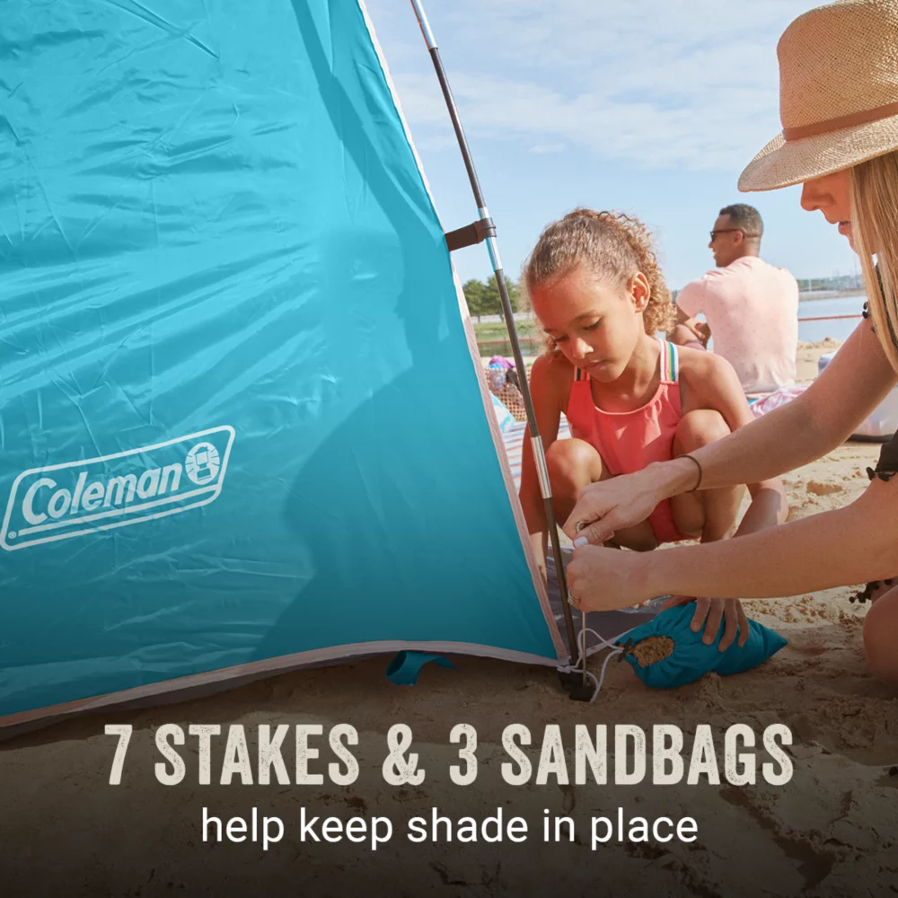 Coleman Skyshade™ Small Compact Beach Shade, Caribbean Sea 7 Coleman Skyshade™ Small Compact Beach Shade, Caribbean Sea - Image 5