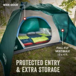 Coleman Skydome™ 6-Person Camping Tent With Full-Fly Vestibule, Evergreen 13 Coleman Skydome™ 6-Person Camping Tent With Full-Fly Vestibule, Evergreen -Coleman Coleman 2000037518 Skydome FullFlyVest 6P ATF3