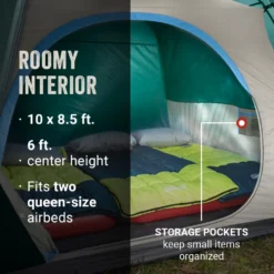 Coleman Skydome™ 6-Person Camping Tent With Full-Fly Vestibule, Evergreen 16 Coleman Skydome™ 6-Person Camping Tent With Full-Fly Vestibule, Evergreen -Coleman Coleman 2000037518 Skydome FullFlyVest 6P ATF6
