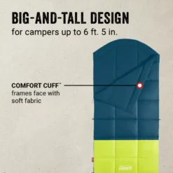 Coleman Kompact™ 40°F Big & Tall Contour Sleeping Bag -Coleman Coleman SleepingBagContour40D Space ATF4