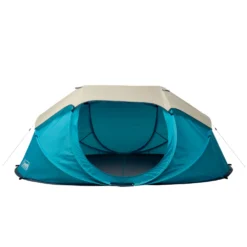 Coleman 4-Person Camp Burst™ Pop-Up Tent -Coleman PopUpTent 4P ScubaBlue StraightOn Fly On 0003 v2